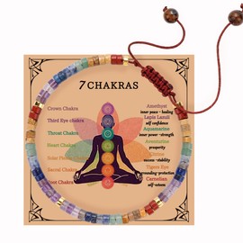 LAIHUARYWA Chakra Bracelets for Women Healing Crystals Stones Bracelet Healing Natural Stone Bracelets 7 Chakras Spiritual Crystal Bracelet for Women Yoga Meditation Relax Anxiety Stress Relief Gifts