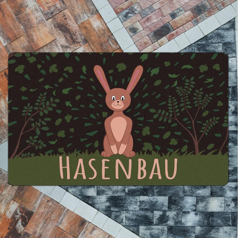 speecheese Rabbit Construction Doormat in 40 x 60 cm without