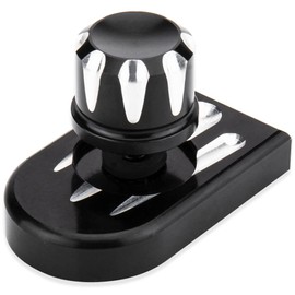 Seat Bolt Tab Screw Mount Knob Cover For Harley Quick-Release Hardware Kit Black Knurled Billet Aluminum Compatible for Street Glide Road King Electra Dyna Softail 1997-2020(Black-Claw)