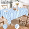 3 Pcs Light Blue Gingham Tablecloth Blue Disposable Plastic Checkered