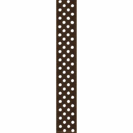 Offray, Brown & White Grosgrain Confetti Dot Craft Ribbon, 5/8-Inch x 9-Feet