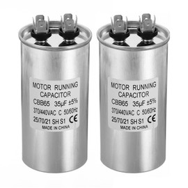 PATIKIL 35uF ±5% 35MDF 370/440V AC Fan Start Capacitor,2Pcs CBB65 Circular Run Capacitor for AC Motor Run Air Conditioner Cool Heat Pump Condenser Straight