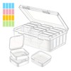 Transparent Organizer Container (17.4×12.4×5.8cm) with 15 Pcs Inner Cases (5.3×5.3×0.8cm),