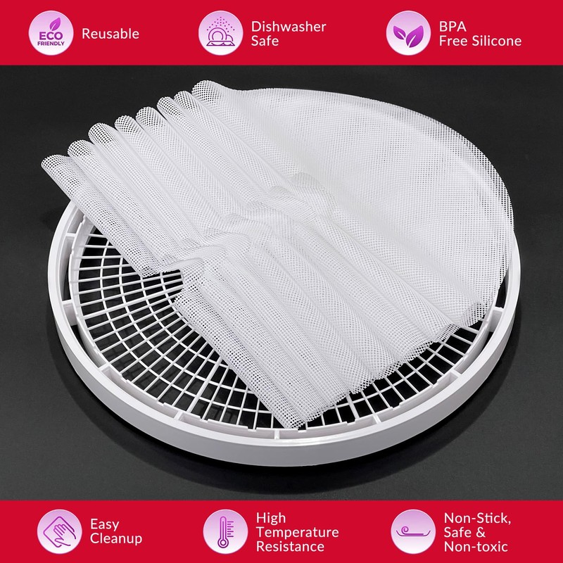 GUCUJI Round Silicone Dehydrator Sheets for NESCO FD-1010 FD-1018A FD-1040