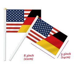 10 PCS Germany USA Friendship Handheld Small Flag, German Deutschland American Flags Hand held Mini Decor Decoration Banner