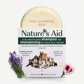 Nature's Aid Natural Dog Shampoo Bars for Coat Care, 2.5 oz Bar, No Artificial Ingredients, Vegan & Cruelty-Free (Soothing Lavender and Geranium)