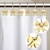 CroBlissful 12 Pcs Golden Bow Knot Shower Curtain Hooks Decorative