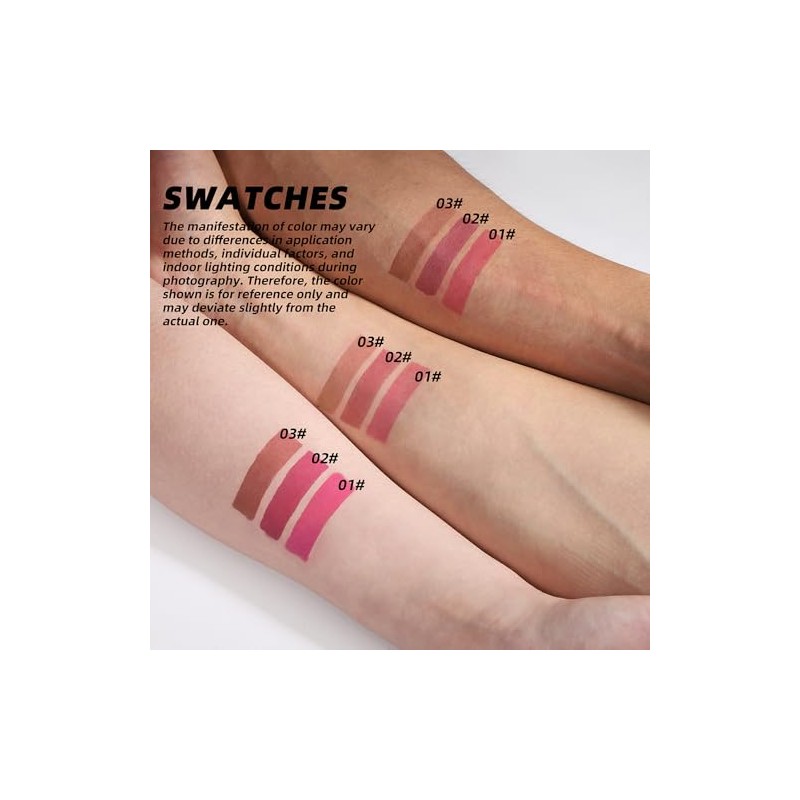 Bluemega Brillo Labial Peel-off, Set de 3- Fórmula Tipo Gel,