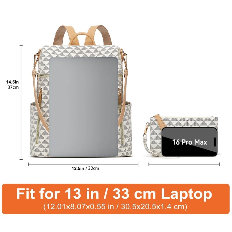 Makes Backpack Purse for Women PU Leather Travel Satchel Handbag