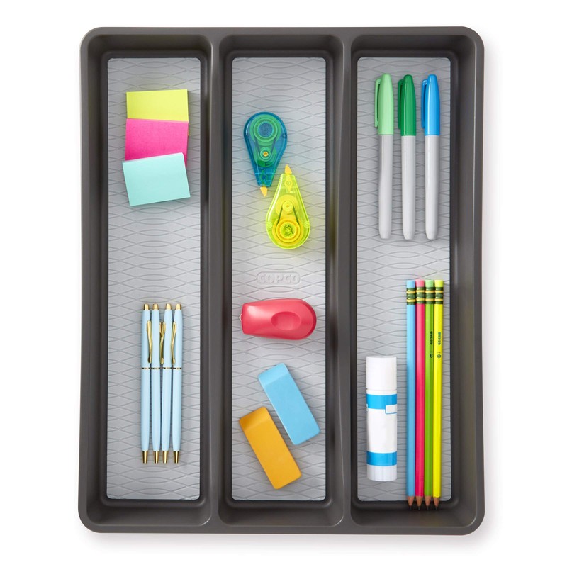 Copco Basics 3 Compartment Organizer, Charcoal Gray/Light Gray