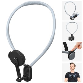 Yaskyly Magnetic Neck Phone Mount POV/Vlog Selfie Mount Neck Cell Phone Holder with Phone Safety Clip Hand Free Phone Neck Holder Chest Stand Strap for Running Gym Travel Daily Recording
