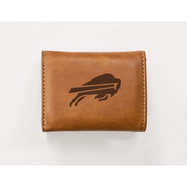 Rico Industries Unisex, Laser Engraved Trifold Wallet, Buffalo Bills,Brown