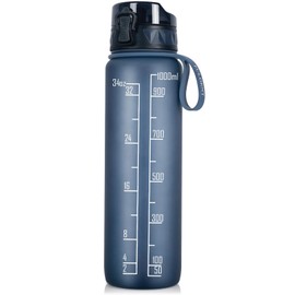 FULDENT Water Bottle 1 Litre Sports Water Bottle [BPA Free] Drinking Bottle with Non-Slip Rubber Grip Suitable for Bike, Outdoor, School, Gym