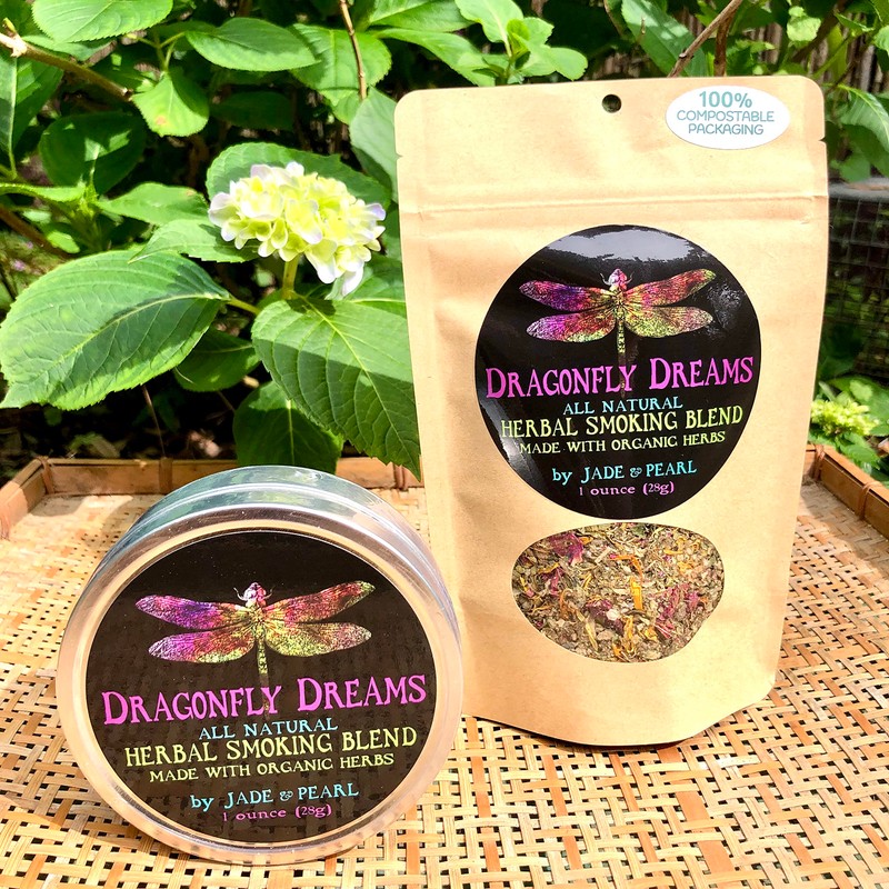Dragonfly Dreams Herbal Smoking Blend- 1 Ounce Compostable Bag NO