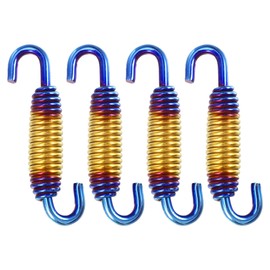 X AUTOHAUX 4 Pcs 58mm 2.28" Motorcycle Muffler Exhaust Pipe Spring Universal Stainless Steel Gold Tone