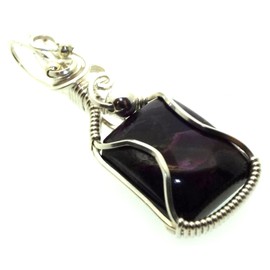 Sugilite Gemstone Sterling Silver Wire Wrapped Pendant 11
