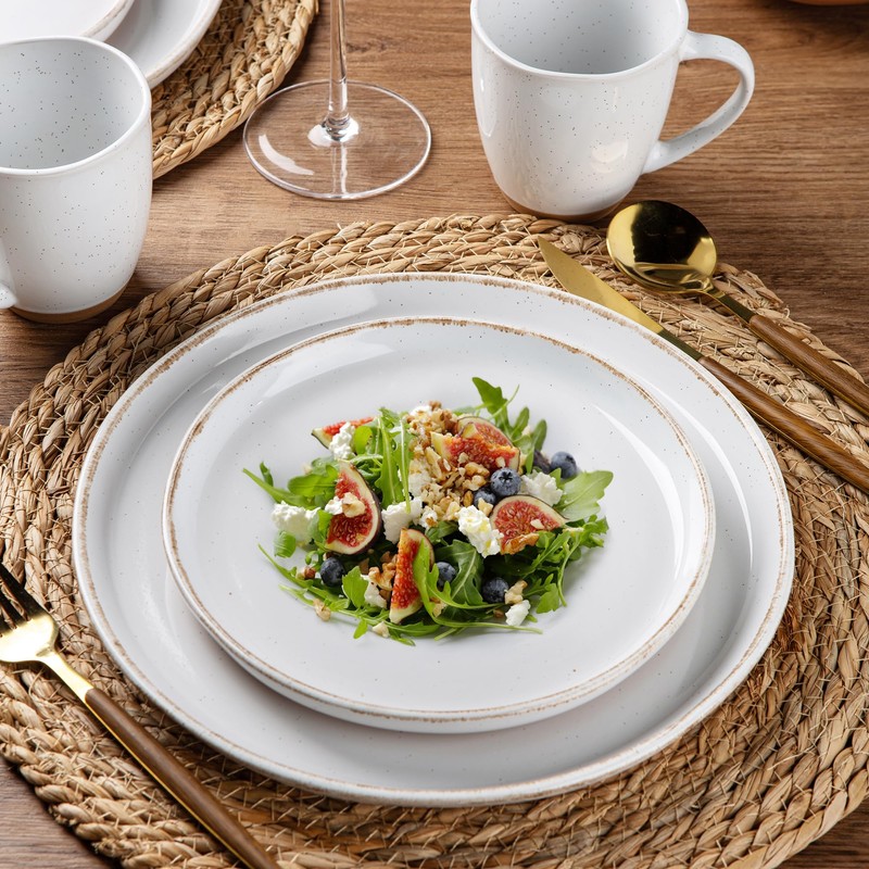 AmorArc Ceramic Dinnerware Sets for 4, 12 Pieces Handpainted Plates