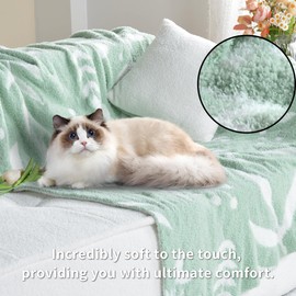 Leaf Pattern Throw Blanket Soft Cozy Spring Blanket for Bed, Couch, Sofa Lightweight Breathable Stylish Seasonal Home Decor Blanket Sage Green 60x80 Inches