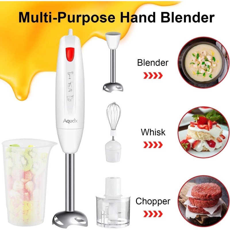 Aquox Immersion Blender Set, 16000rpm Speed & Turbo Motor, Ergonomic