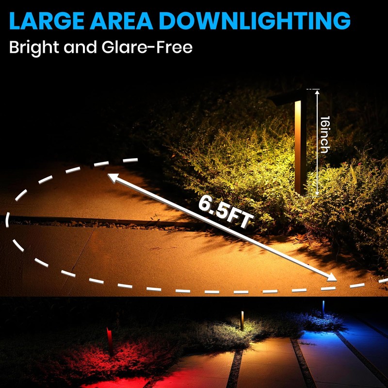 ZestPatio Plug in Outdoor RGB Landscape Pathway Lights Kit with