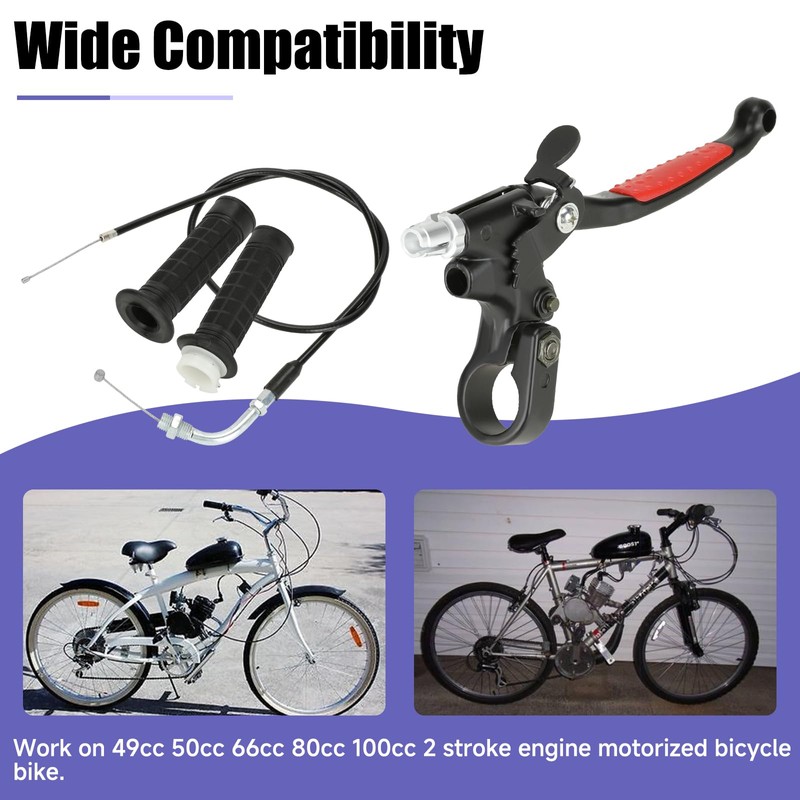 CILOYU Motorized Bike Throttle Cable Handle Grip Assembly Clutch Lever