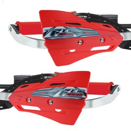 Fewfuss Dirt Bike Hand Guards with Grips, Univeral Dirtbike Motorcycle Handguards 7/8'' and 1 1/8'', MX Motocross Supermoto Racing ATV Handguards 22mm 28mm (Red)