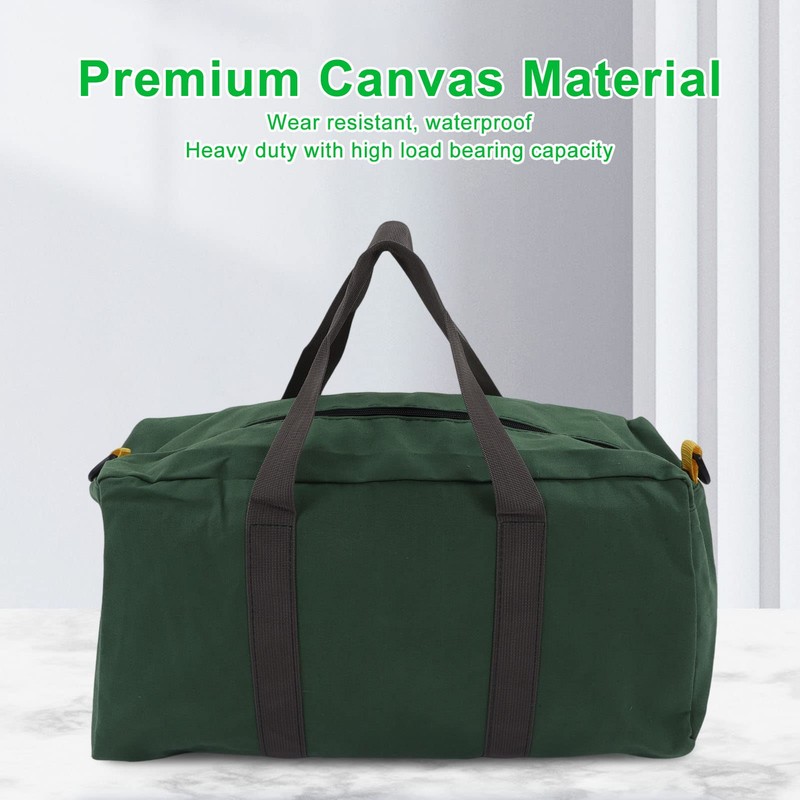 Canvas Tools Bag, Heavy Duty Wide Mouth Tool Storage Bag