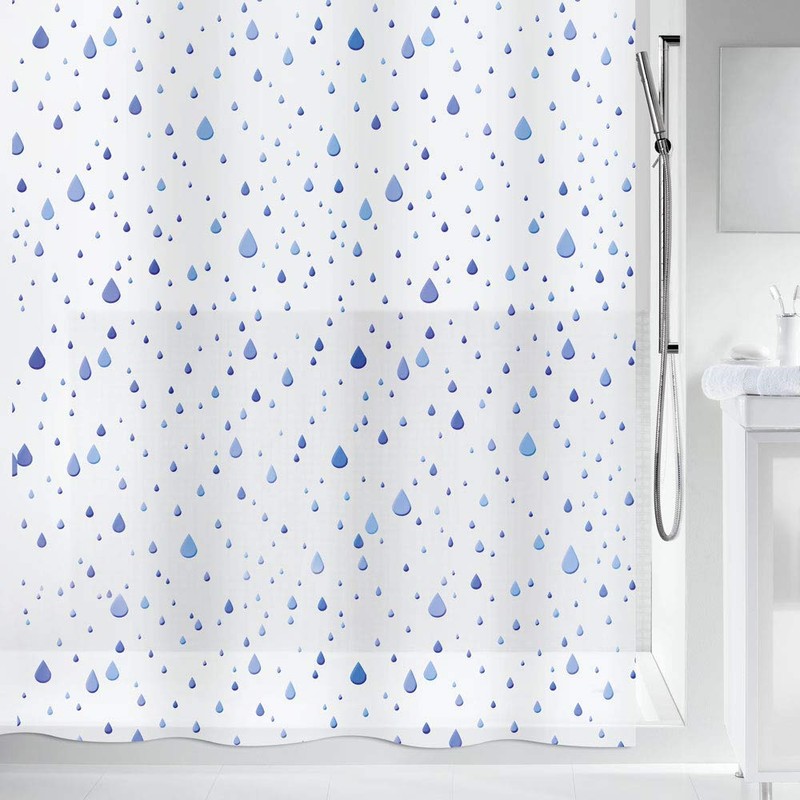 Spirella PVC Opaque Plastic Shower Curtain, 180 x 200 cm,