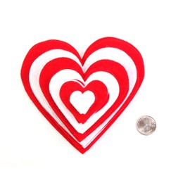 Playfully Ever After 1 to 6 inch Multi-Size Color Pack 24pc Felt Hearts (Red/White)