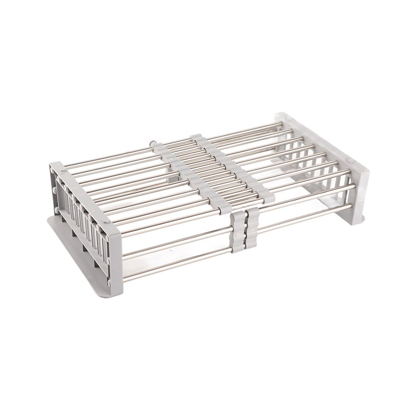 Expandable Sink Drainer Retractable Drain Rack Sink Organizer for Dishes