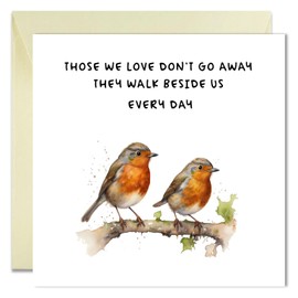 Printperfect - Sympathy Cards - Robin - Thinking Of You Condolences Card - For Friends And Family - Bereavement Card - Sorry For Your Loss Card "Those We Love Don't Go Away"