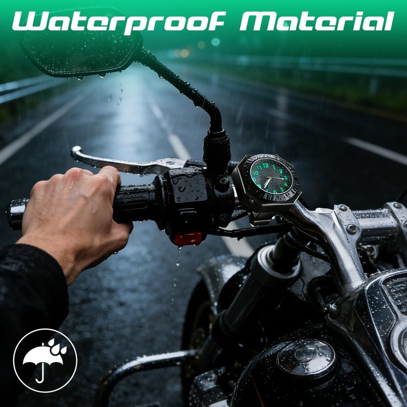 Pengrity Motorcycle watch, waterproof, bicycle watch, bicycle watch for handlebars,