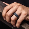 ThunderFit Silicone Rings for Men - Breathable Patterned Design Wedding