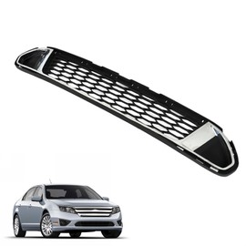 SEBLAFF Lower Grille and Chrome Molding Trim Assembly Black Grill Replacement for 2010 2011 2012 Fusion