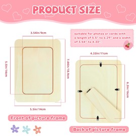 VOKOY 18 Pack Wooden Picture Frames for Crafts, 4" x 6" Photos DIY Wood Frames for Crafting,Unfinished Standing Photo Frame DIY Wooden Crafts Wood Decorate for Birthday Party Mother's Day Gifts