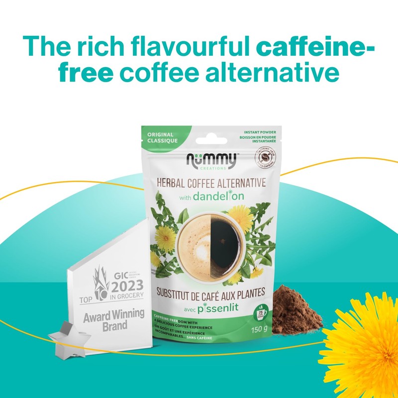 Nummy Creations 150 cup Original Instant Caffeine-Free Coffee Alternative with
