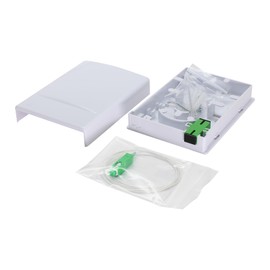 SatelliteSale Indoor Fiber Optic Outlet SC/APC, Single Mode OS1 Terminal, G657A1, 900μm, Simplex, 1 Meter Pre-Terminated Fiber Included