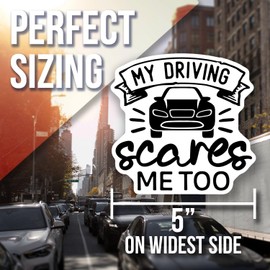 Funny My Driving Scares Me Too Magnet - Car Fridge Magnet - Hilarious Driver Gift - Gag Gift for Drivers - Vehicle Magnet - Car Accessories Decorative Magnet AAMT0990