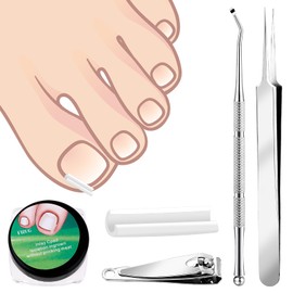 Jeffdad Ingrown Toenail Treatment Kit, 60 Pcs Ingrown Toenail Corrector Strips with Ingrown Toenail Lifter And Nail Clipper, Easy Use Ingrown Toenail Removal Tools