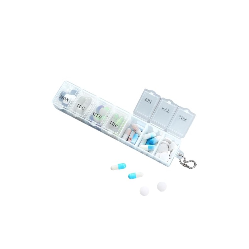 Pill Box 7 Days Transparent Organiser Box, Stylish Organiser Storage,