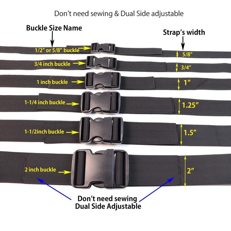 BOSWOAK Side Release Buckle 1/2 inch Plastic Buckle Snap Claps