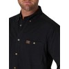 Wrangler Logger Twill Long Sleeve Workshirt, Black, Large Tall