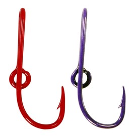 Custom Colored Eagle Claw Hat Fish Hooks for Cap -Set of Two Hat pins- One Red and One Purple Hat Hook Money/Tie Clasp