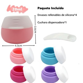 TUMYES 4Pcs Tarros de Viaje con Tapa, Botes Portatil de Viaje de Silicona, sin BPA, Tarros Cosméticos Rellenables para Loción, Crema, Maquillaje, Cosmético Recipientes para Viaje