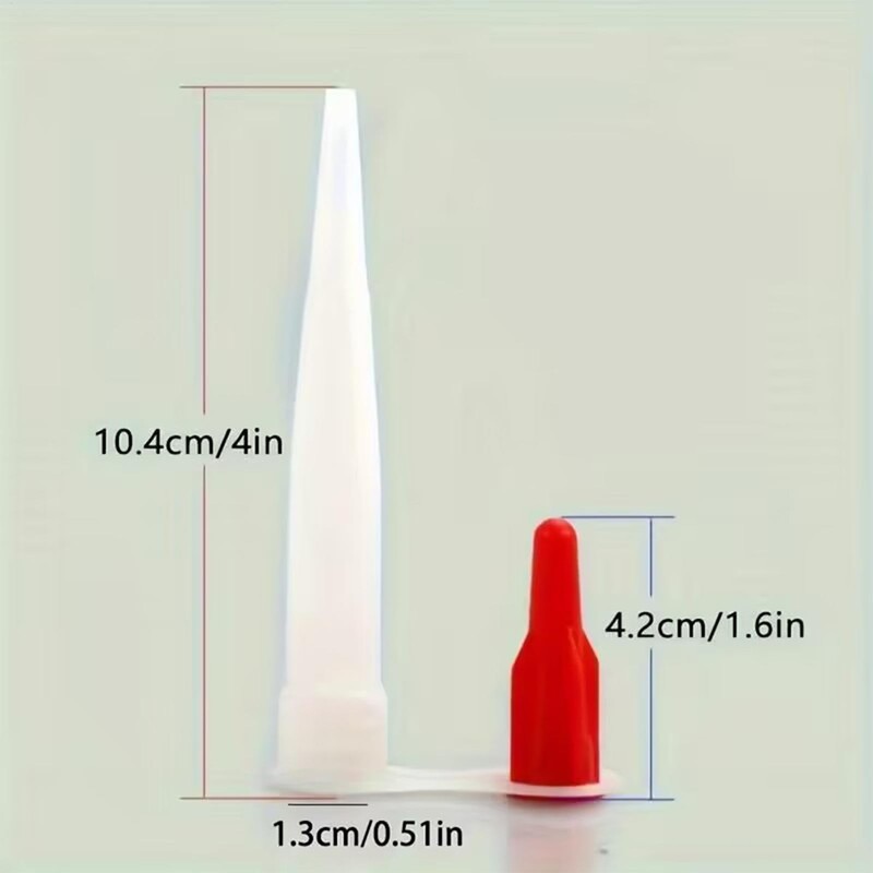 Caulk Nozzle Tip Tool,6X Caulking Tube Nozzle Tips | Red