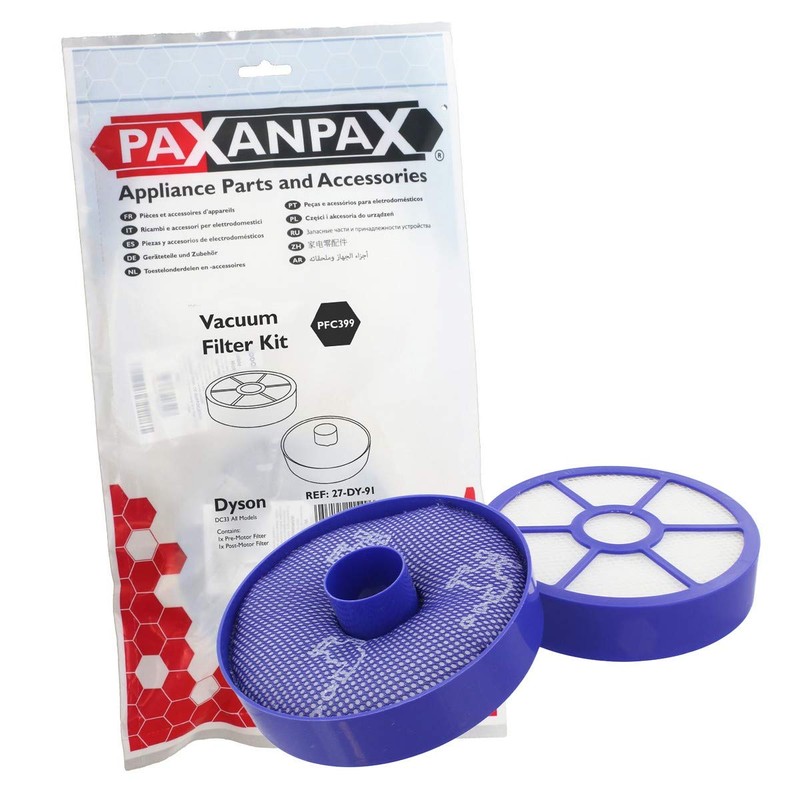 Paxanpax PFC399 Compatible Filter Kit Dyson DC33 (Pack of 2)