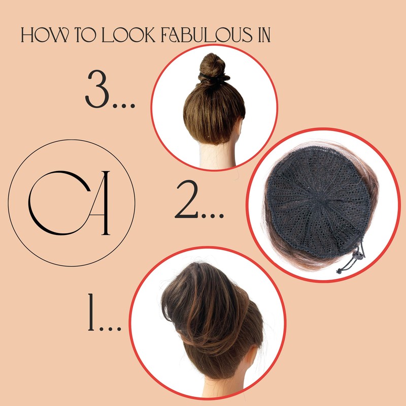 CAISHA Bun Hairpiece Ponytail Hepburn-Bun Scrunchie Updo Red Mix DC20