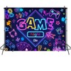 Mocsicka Game Night Backdrop Banner Neon Glow in The Dark