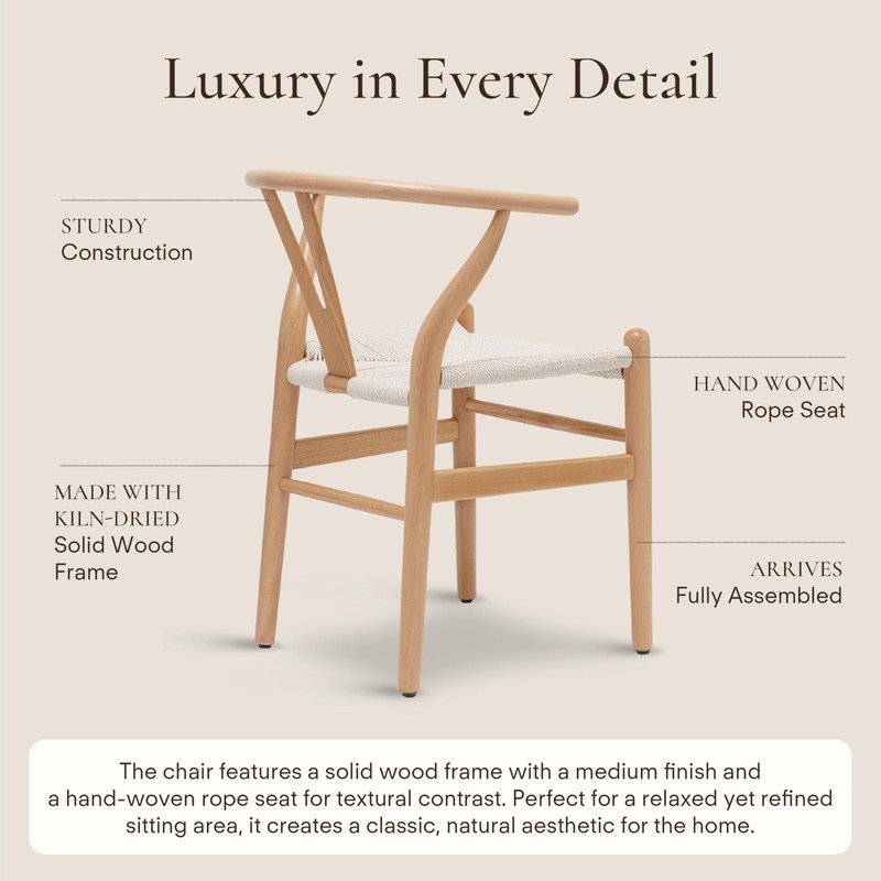 POLY & BARK Weave Chair, Single, Natural