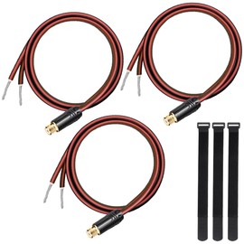 MKBKLLJY 3Pcs RCA Female Plug to Bare Wire Speaker Cable 1FT 16AWG Positive Red Wire Marking Pure Copper Shell Gold Plated Plug Corrosion Resistance with Cable Ties for Direct Connect Speakers